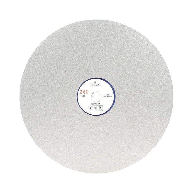 SCOTTCHEN Diamond Flat Lap Wheel 8" x 1/2" Grinding Sanding Disc Lapping Polishing Disc-240 Grit - Image 1